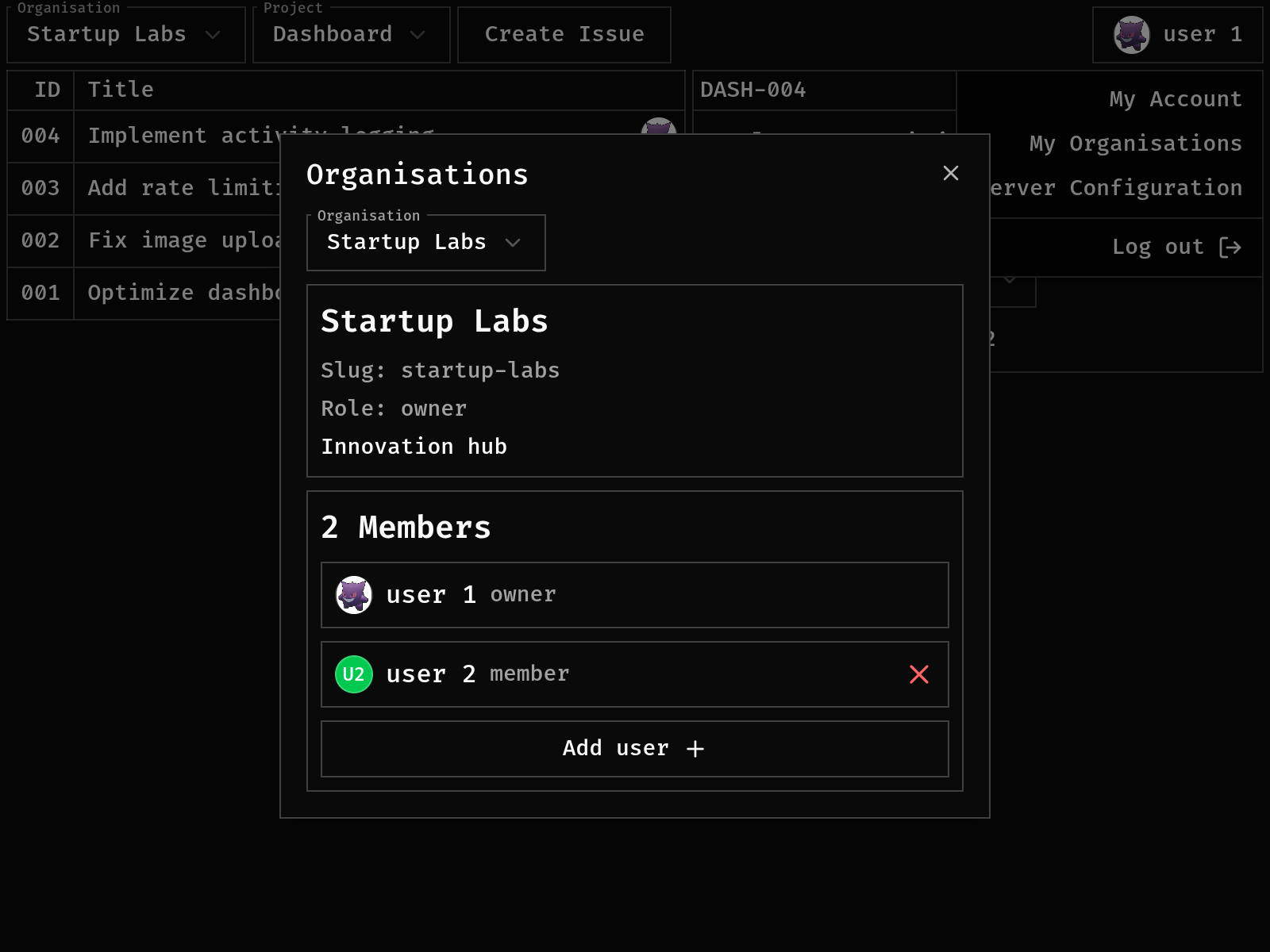Organisation management